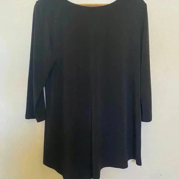 Clara Sun Woo Womens Asymmetrical Black Tunic Top - Picture 5 of 5